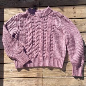 Purple Cable Knit Sweater